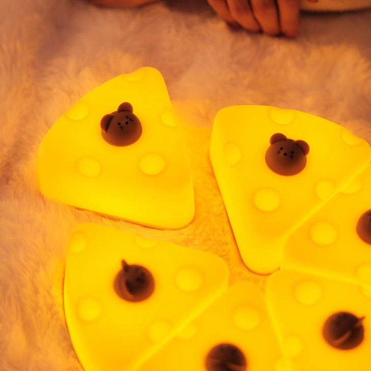 Squishy Silicone Cheese LED Night Light - Perfect Gift for Kids and Girls