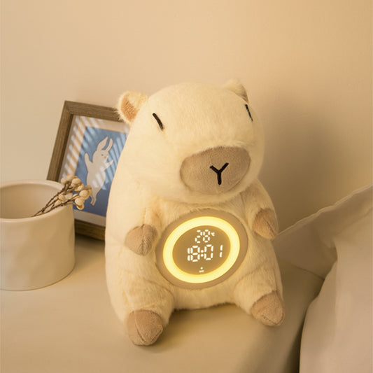 Réveil lumineux en peluche Capybara – Cadeau idéal pour les enfants et les filles