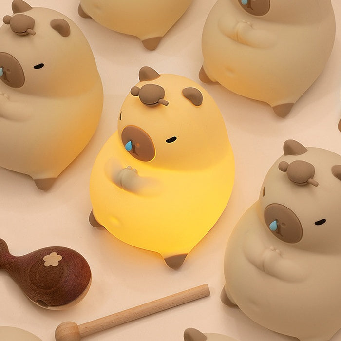 Squishy Silicone Snotty Capybara LED Night Light - Perfect Gift for Kids and Girls