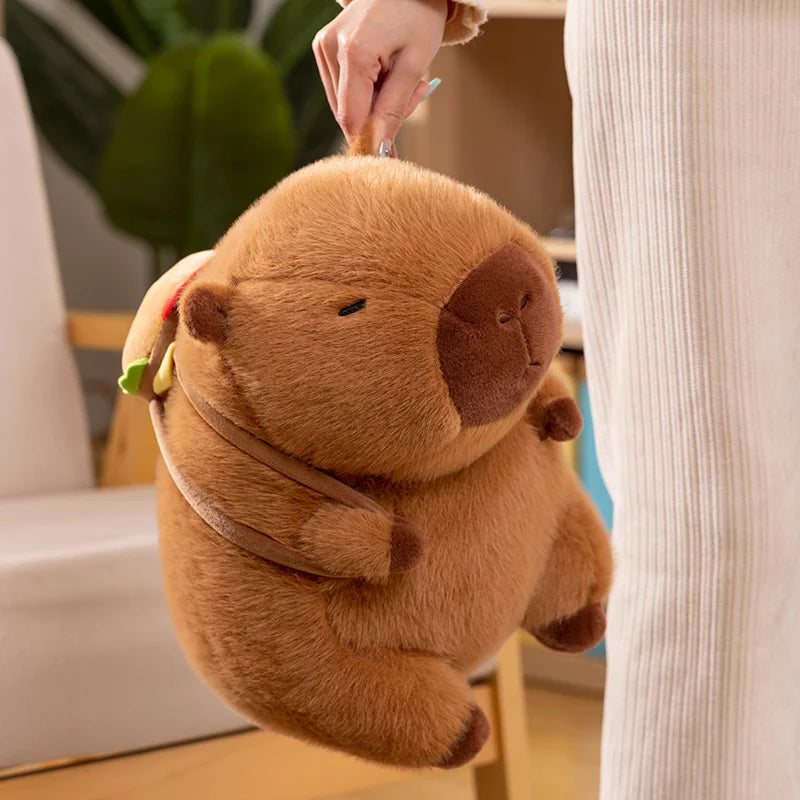 Peluches moelleuses Capybara Burger Bag | NOUVEAU 