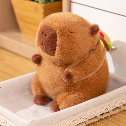 Peluches moelleuses Capybara Burger Bag | NOUVEAU 