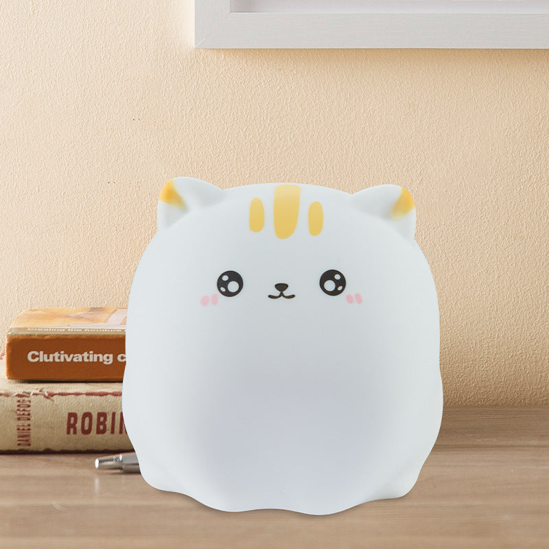 Squishy Silicone Kawaii Cat LED Night Light - Perfect Gift for Kids and Girls