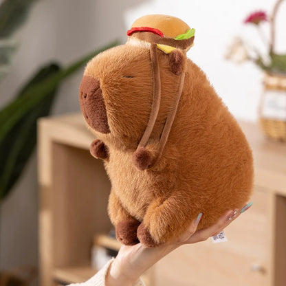 Peluches moelleuses Capybara Burger Bag | NOUVEAU 