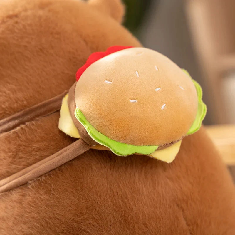 Peluches moelleuses Capybara Burger Bag | NOUVEAU 