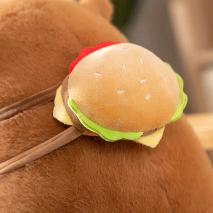 Peluches moelleuses Capybara Burger Bag | NOUVEAU 