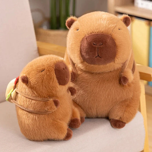 Peluches moelleuses Capybara Burger Bag | NOUVEAU 