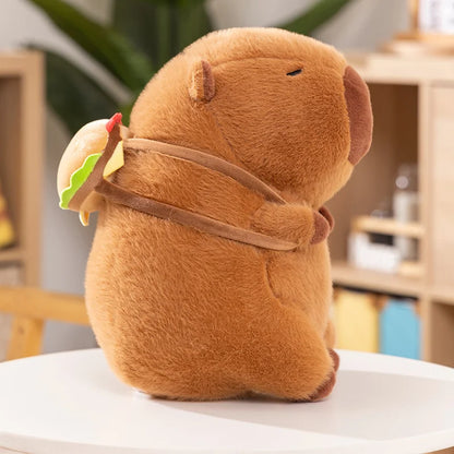 Peluches moelleuses Capybara Burger Bag | NOUVEAU 