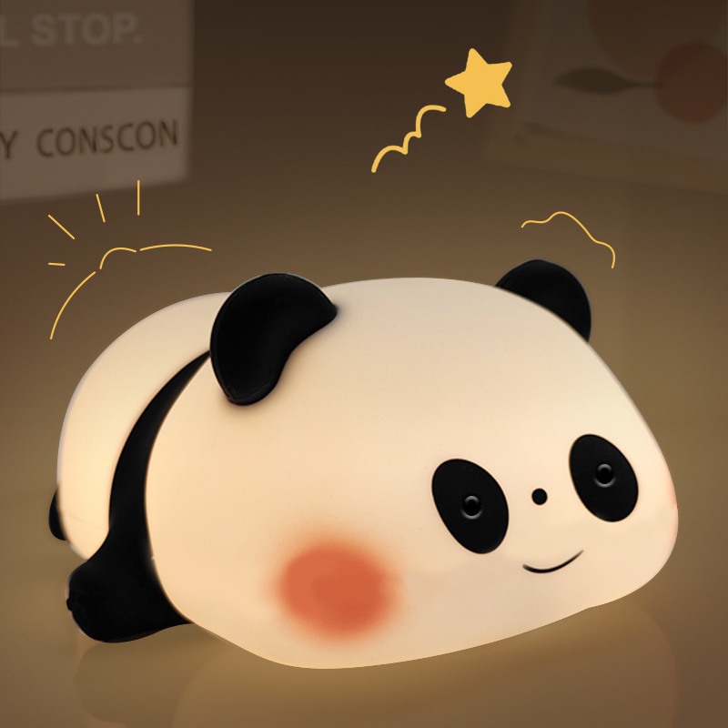 Veilleuse panda mignonne à LED, lampe à écraser, meilleur cadeau pour bébé et fille