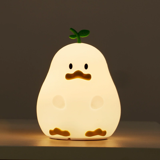 Squishy Silicone Little Pear Duck LED Night Light - Perfect Gift for Kids and Girls