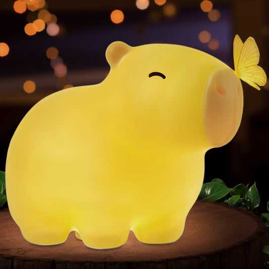 Squishy Silicone Butterfly Capybara LED Night Light - Perfect Gift for Kids and Girls