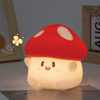 Veilleuse en silicone squishy MeWaii® en forme de chat champignon - Cadeau idéal pour les enfants et les filles