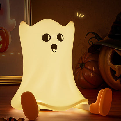 Halloween Ghost Night Light LED Squishy Silicone Tap Lamp Best Gift for Baby and Girl