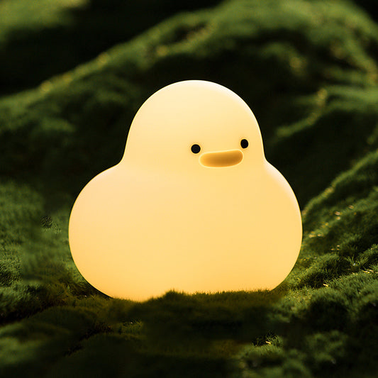 Cute Little Duck Night Light LED Squishy Silicone Tap Lamp Best Gift for Baby and Girl