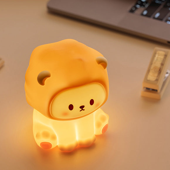 Squishy Silicone Lion LED Night Light - Perfect Gift for Kids and Girls