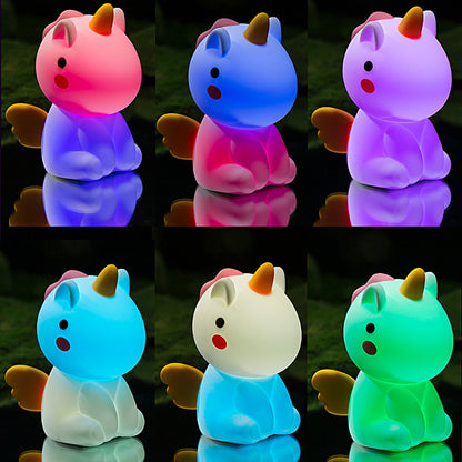 Squishy Silicone Unicorn LED Night Light - Perfect Gift for Kids and Girls