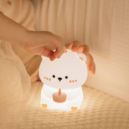 Squishy Silikon-Kuchenbär-LED-Nachtlicht – perfektes Geschenk für Kinder und Mädchen