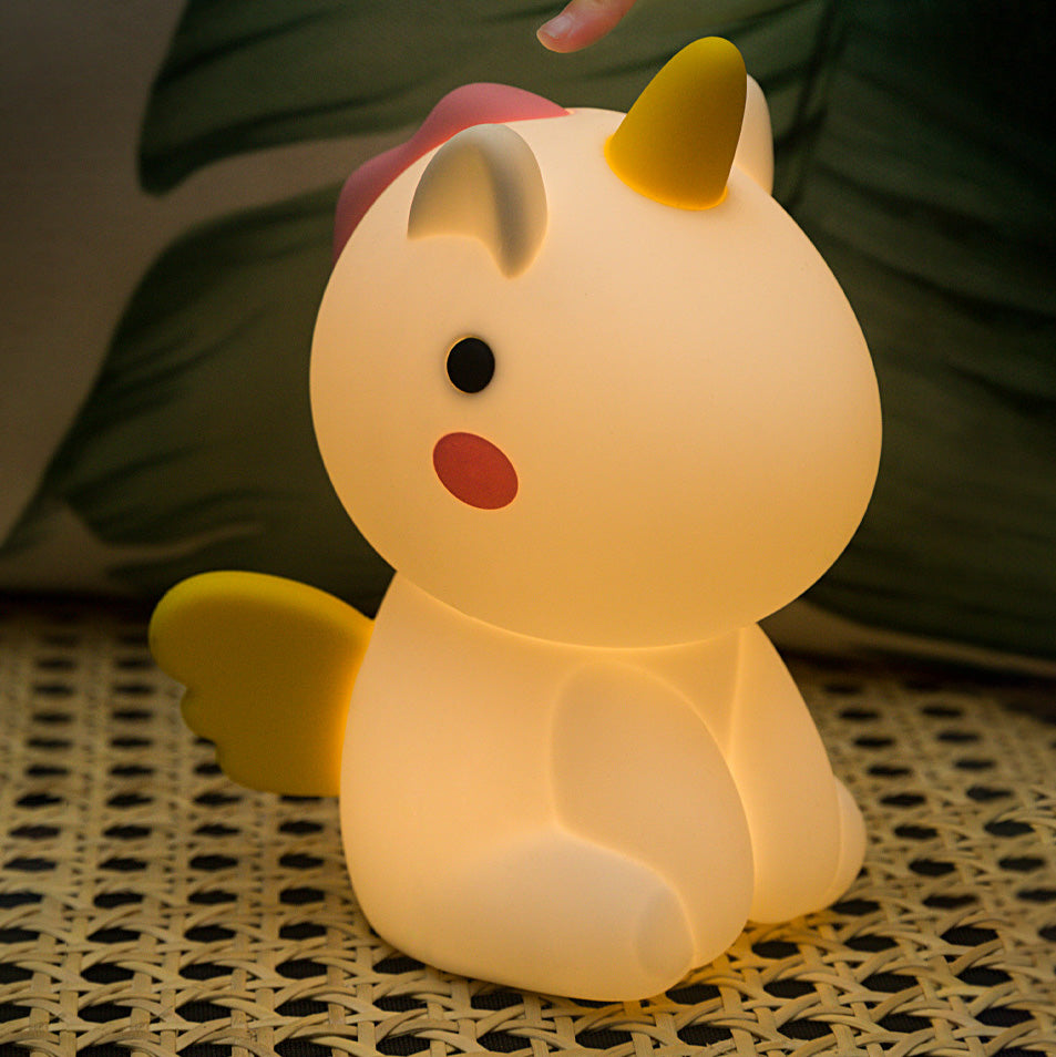 Squishy Silicone Unicorn LED Night Light - Perfect Gift for Kids and Girls