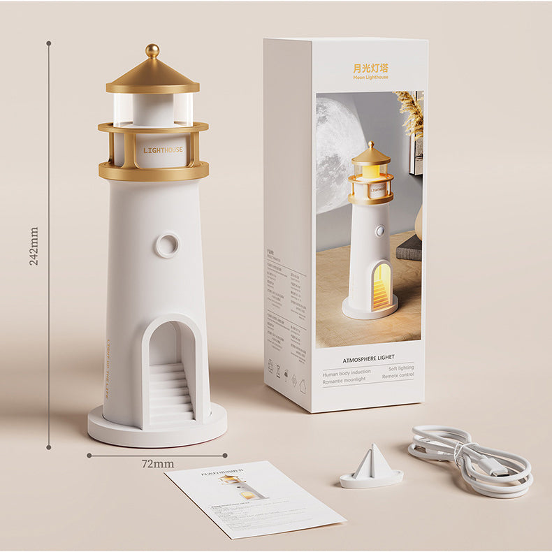 Lighthouse Speaker Bluetooth Lamp Moon Shadow Atmosphere Light Best Gift