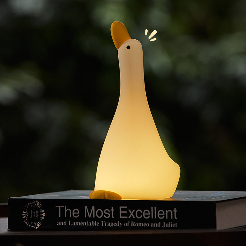 Veilleuse LED Squishy en forme de canard mignon, lampe de canard Rechargeable par USB, cadeau