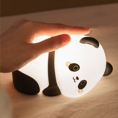 Squishy Silicone Naughty Panda LED Night Light - Perfect Gift for Kids and Girls