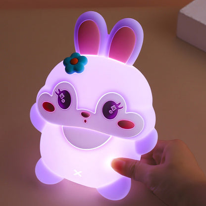 Squishy Silicone Beauty Bunny LED Night Light - Perfect Gift for Kids and Girls