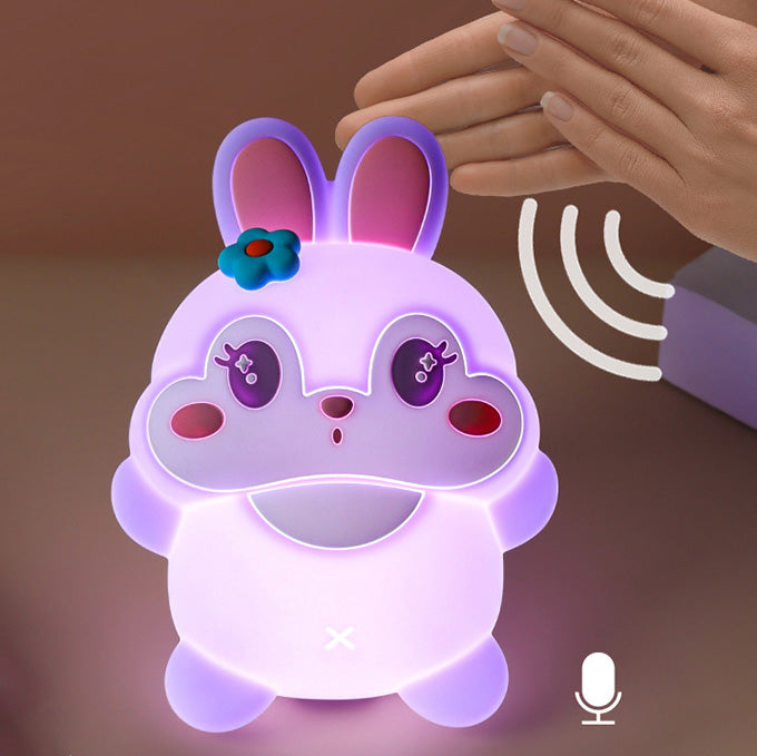 Squishy Silicone Beauty Bunny LED Night Light - Perfect Gift for Kids and Girls