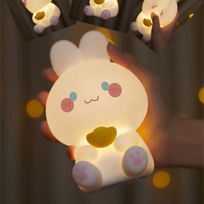 Squishy Silikon Rich Bunny LED-Nachtlicht - perfektes Geschenk für Kinder und Mädchen