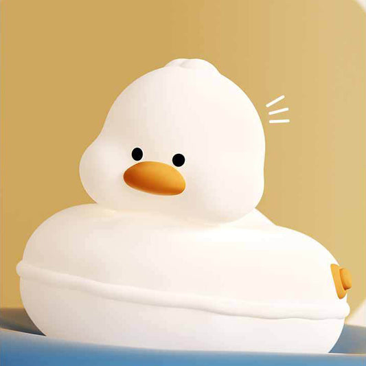 Swim Ring Duck Night Light LED Squishy Silicone Tap Lamp Best Gift for Baby and Girl