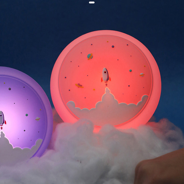 Squishy Silicone Space Rocket LED Night Light - Perfect Gift for Kids and Girls