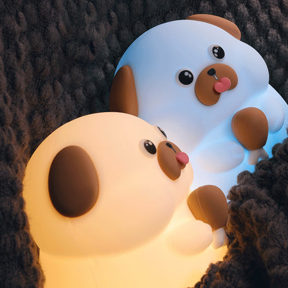 Squishy Silicone Greedy Puppy LED Night Light - Perfect Gift for Kids and Girls