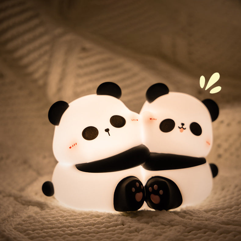 Cute Panda Night Light LED Squishy Tap Lamp Best Gift for Baby and Girl