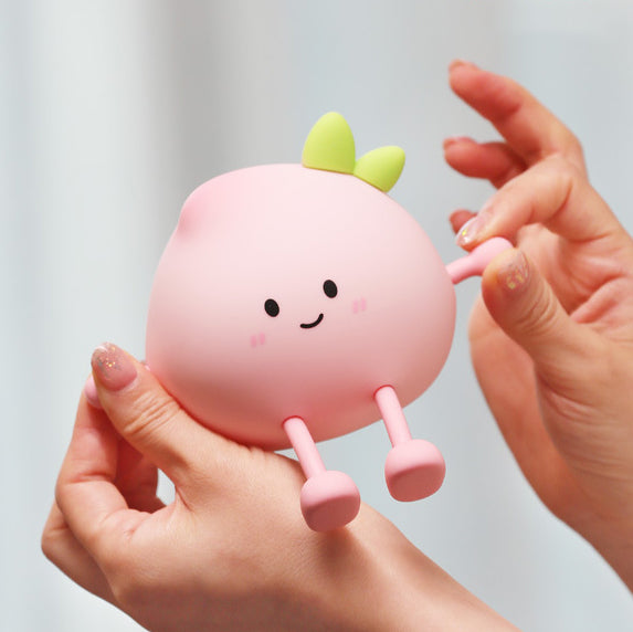 Squishy Silicone Peach LED Night Light - Perfect Gift for Kids and Girls