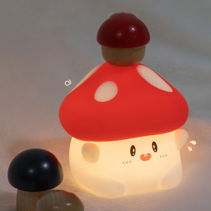 Squishy Silicone Adorable Mushroom LED Night Light - Perfect Gift for Kids and Girls