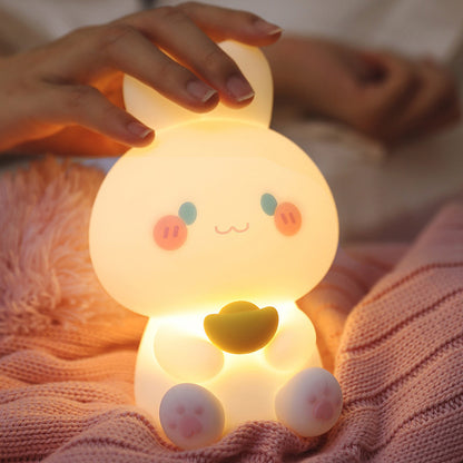 Squishy Silikon Rich Bunny LED-Nachtlicht - perfektes Geschenk für Kinder und Mädchen