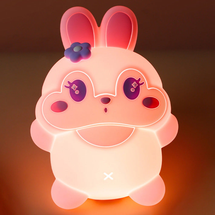 Squishy Silicone Beauty Bunny LED Night Light - Perfect Gift for Kids and Girls