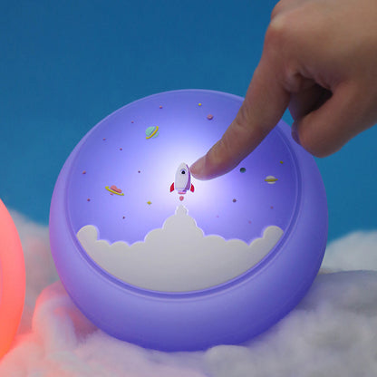 Squishy Silicone Space Rocket LED Night Light - Perfect Gift for Kids and Girls