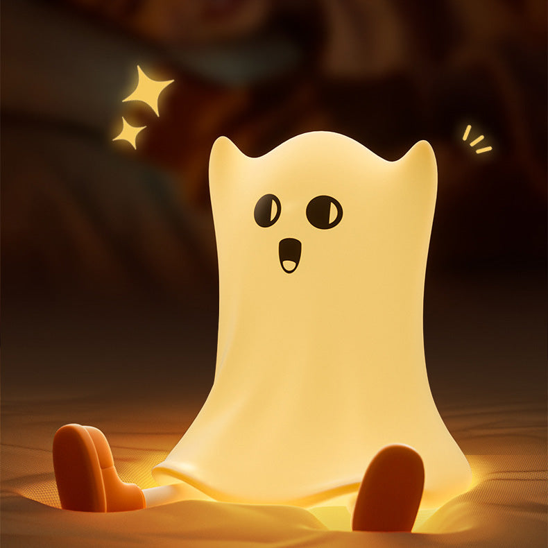 Halloween Ghost Night Light LED Squishy Silicone Tap Lamp Best Gift for Baby and Girl