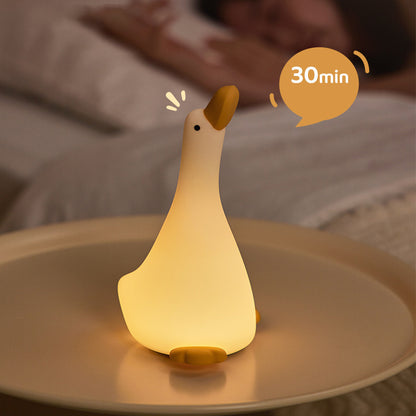 Squishy Silicone Uplooking Duck LED Night Light - Perfect Gift for Kids and Girls