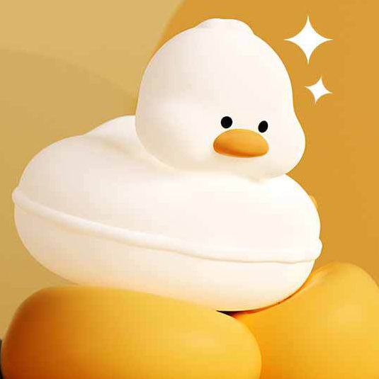 Swim Ring Duck Night Light LED Squishy Silicone Tap Lamp Best Gift for Baby and Girl