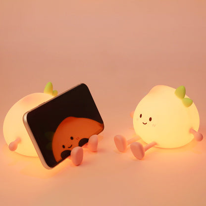 Squishy Silicone Peach LED Night Light - Perfect Gift for Kids and Girls