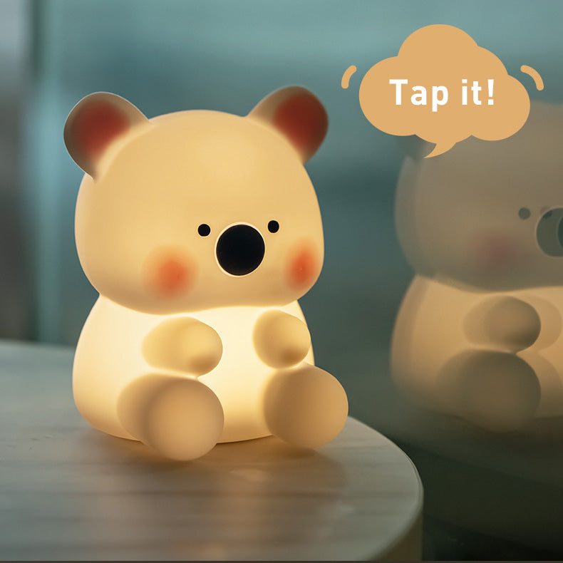 Squishy Silicone Koala With Hat  LED Night Light - Perfect Gift for Kids and Girls