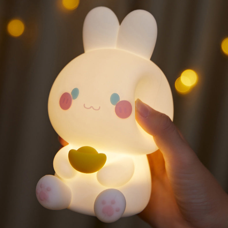 Squishy Silikon Rich Bunny LED-Nachtlicht - perfektes Geschenk für Kinder und Mädchen