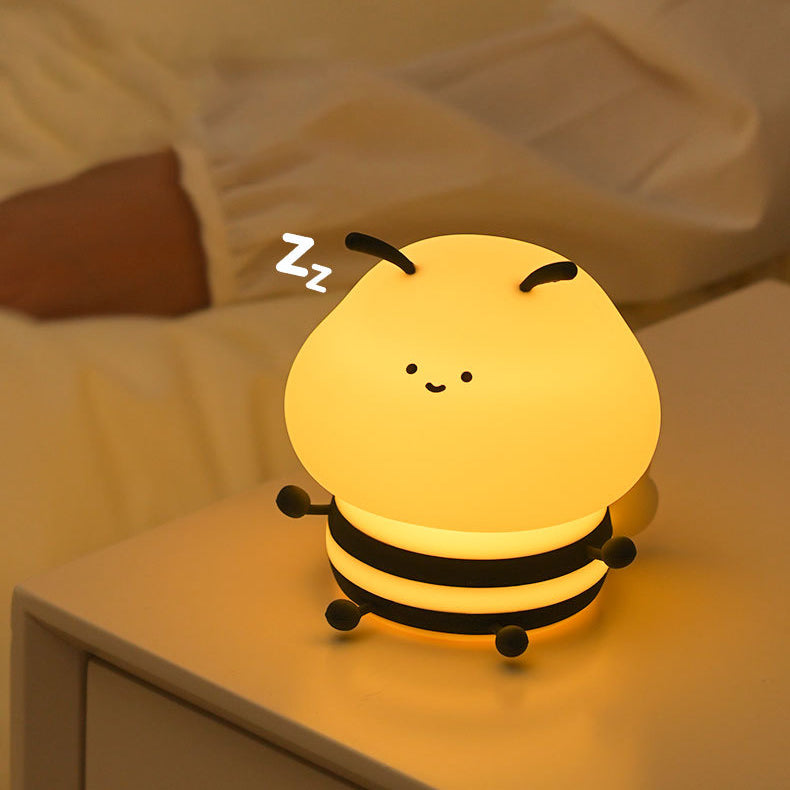 Squishy Silicone Bee LED Night Light - Perfect Gift for Kids and Girls