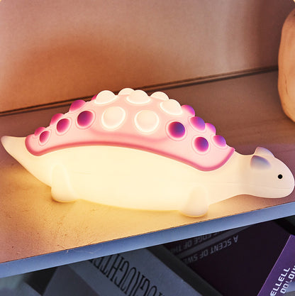 Squishy Silicone Dinosaur Pop-it LED Night Light - Perfect Gift for Kids and Girls