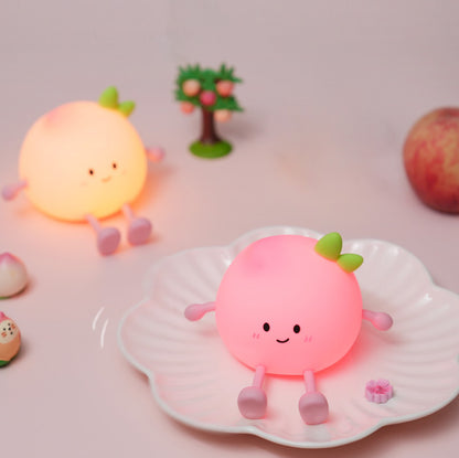 Squishy Silicone Peach LED Night Light - Perfect Gift for Kids and Girls