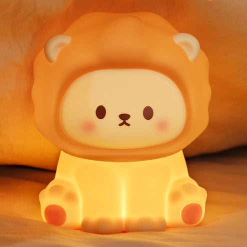 Squishy Silicone Lion LED Night Light - Perfect Gift for Kids and Girls