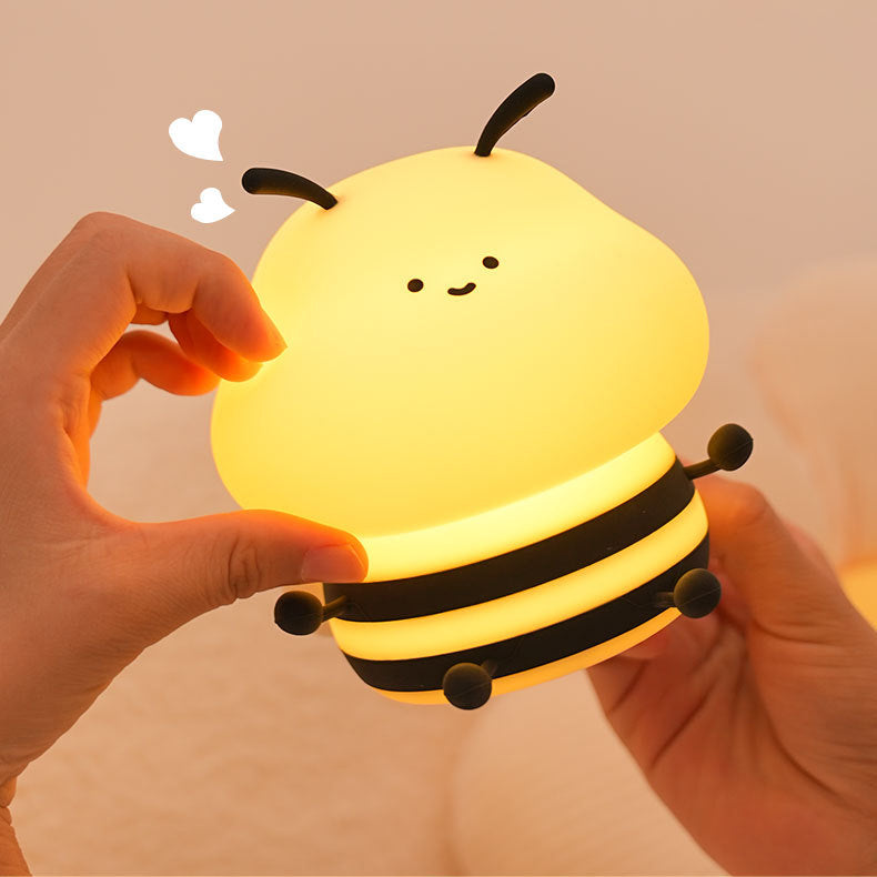 Squishy Silikon-Bienen-LED-Nachtlicht – perfektes Geschenk für Kinder und Mädchen