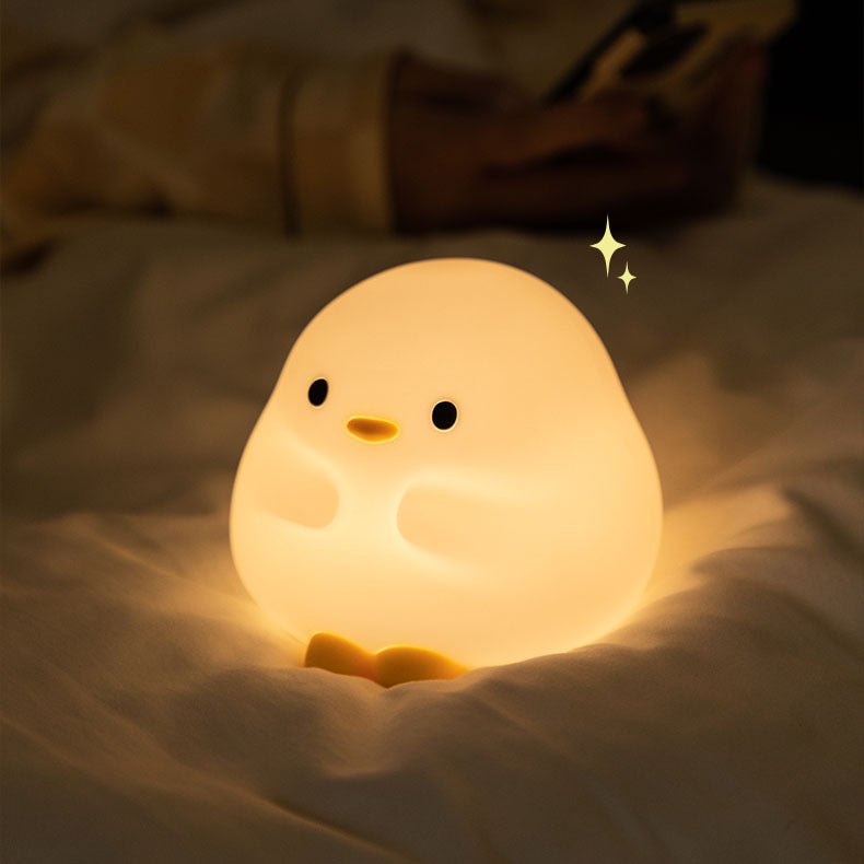 Veilleuse LED Squishy en forme de canard mignon, lampe de canard Rechargeable par USB, cadeau