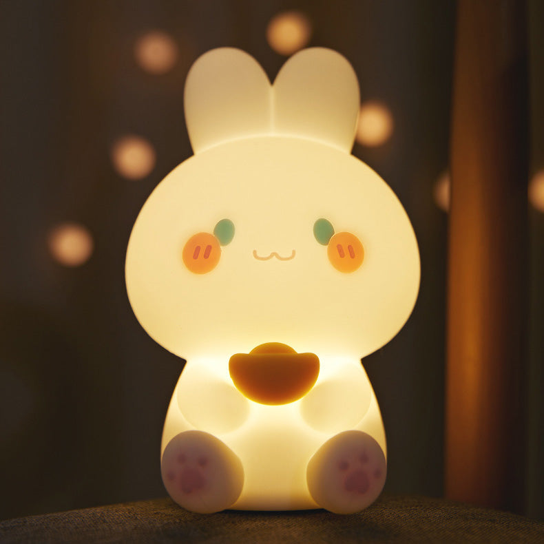 Squishy Silikon Rich Bunny LED-Nachtlicht - perfektes Geschenk für Kinder und Mädchen