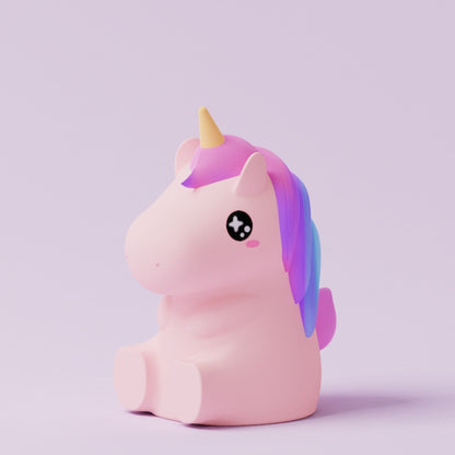 Squishy Silicone Rainbow Unicorn LED Night Light - Perfect Gift for Kids and Girls